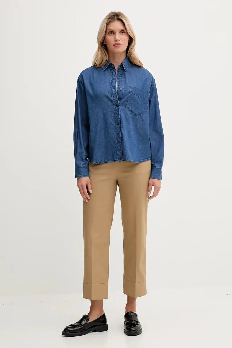 pantaloni donna colore beige 4SJCDF07J miniatura 2