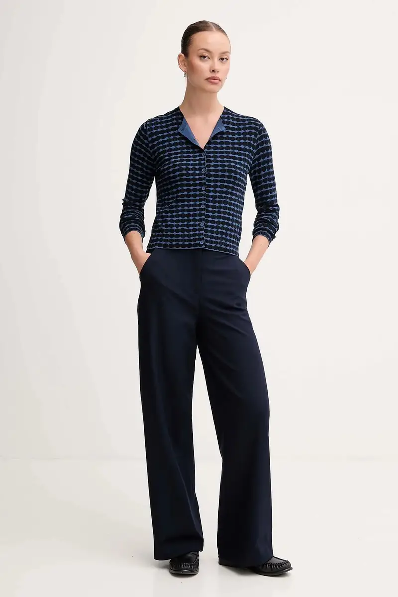 pantaloni donna colore blu navy 4L4HDF07F miniatura 2