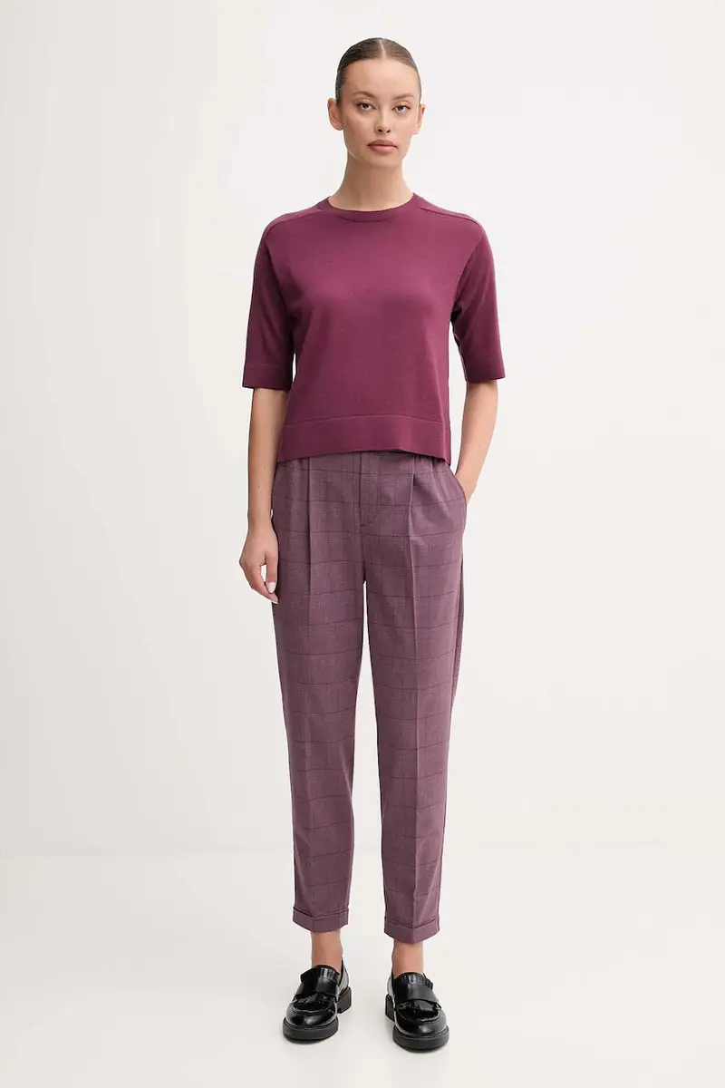 pantaloni donna colore granata 4X8MDF081 miniatura 2