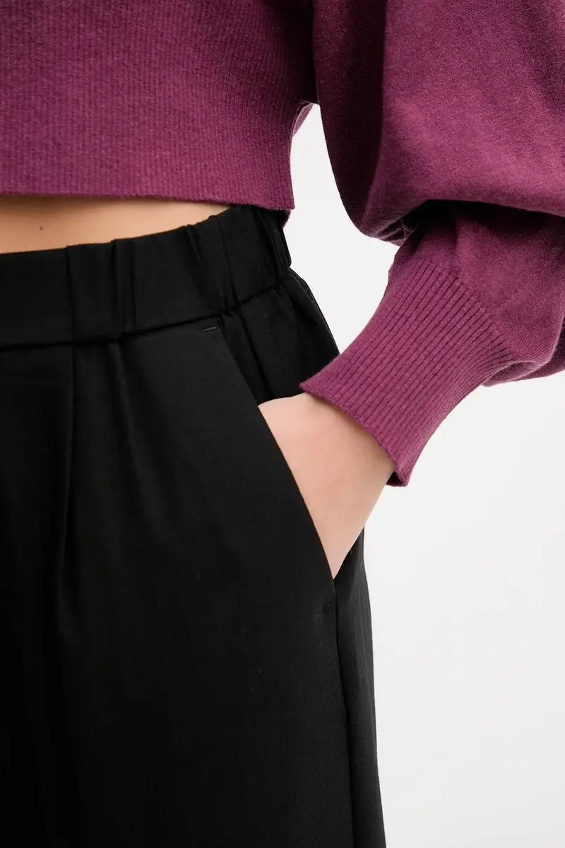 pantaloni donna colore nero 4962DF079 miniatura 4