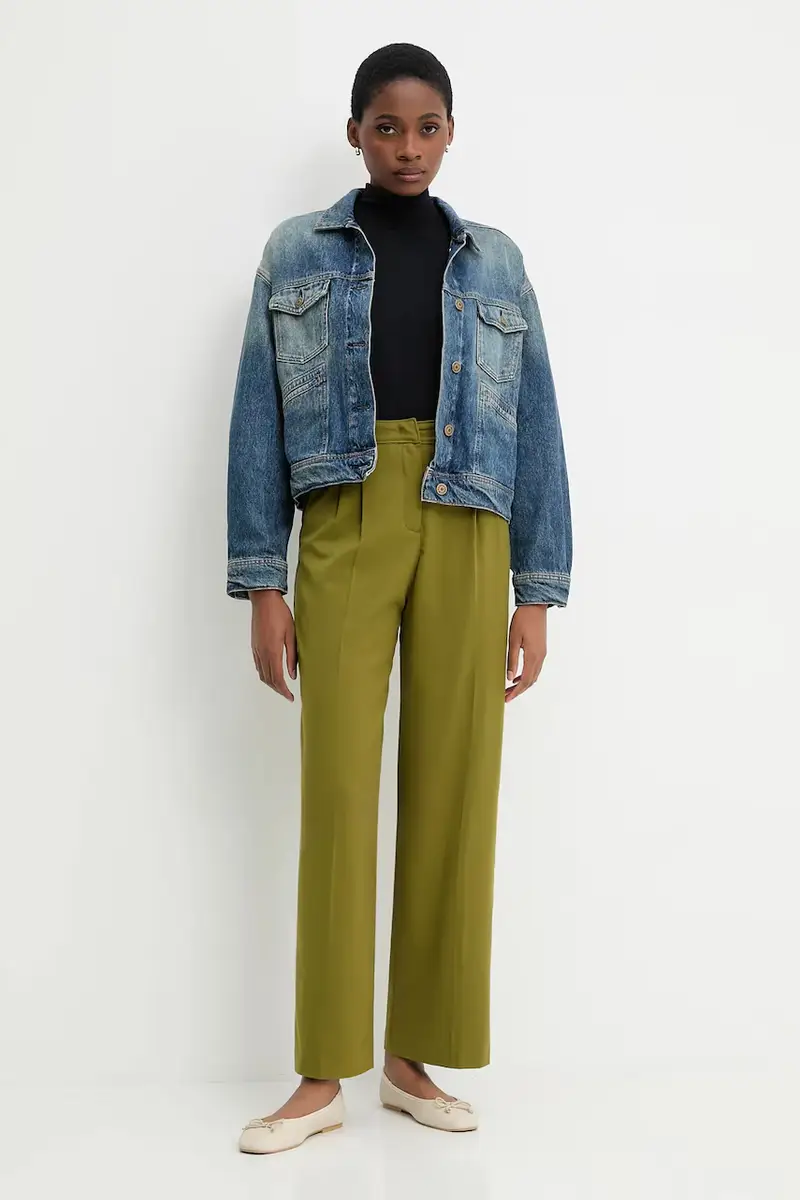 pantaloni donna colore verde 4YVXDF09R miniatura 2