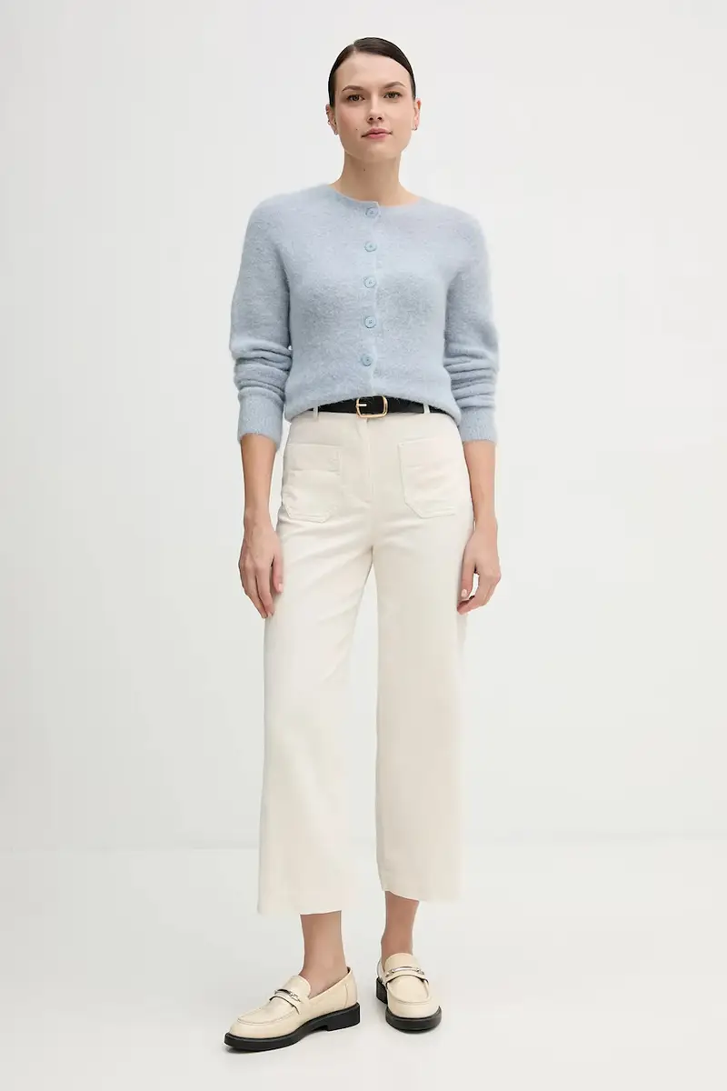 pantaloni in cotone donna colore beige 494BDE02I miniatura 2