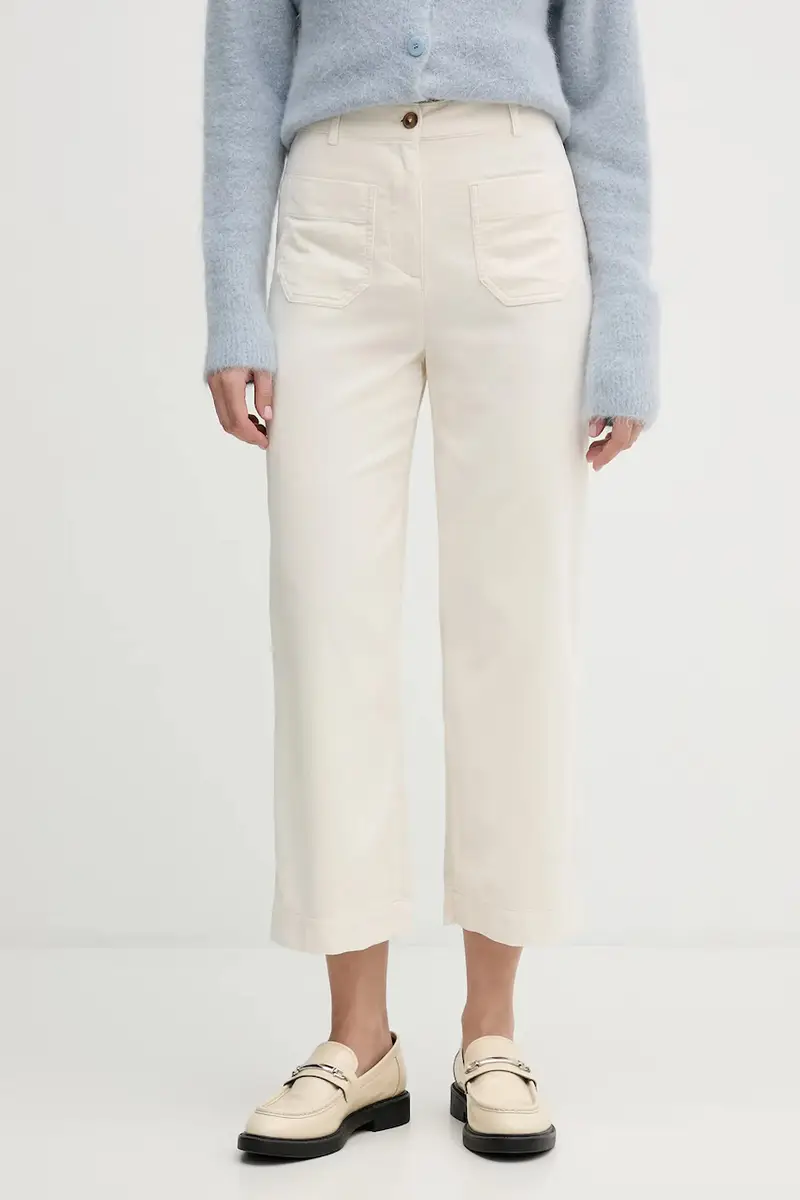 pantaloni in cotone donna colore beige 494BDE02I