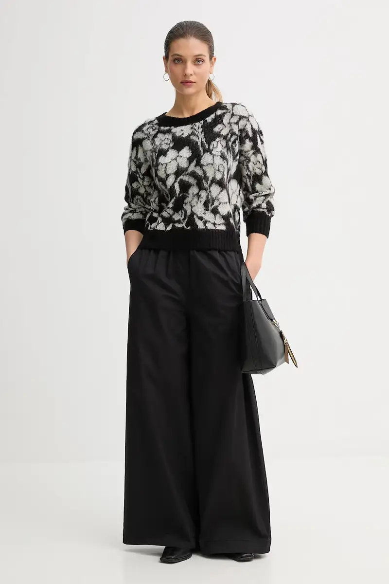 pantaloni in cotone donna colore nero 4PAXDF0A4 miniatura 2