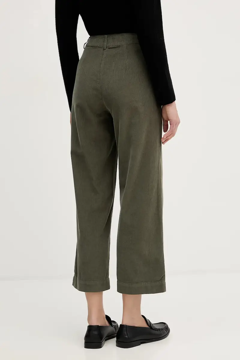 pantaloni in cotone donna colore verde 494BDE02I miniatura 3