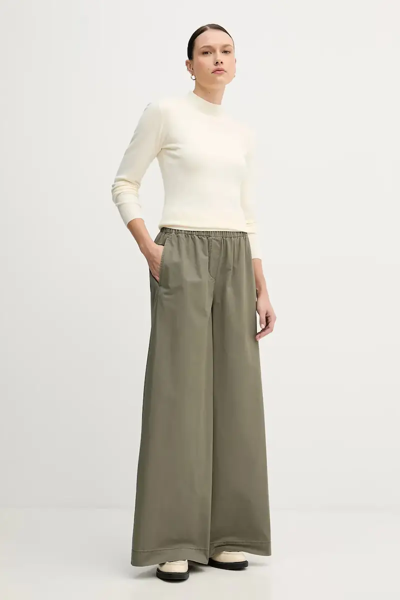 pantaloni in cotone donna colore verde 4PAXDF0A4 miniatura 2