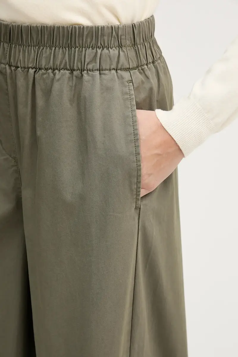 pantaloni in cotone donna colore verde 4PAXDF0A4 miniatura 4
