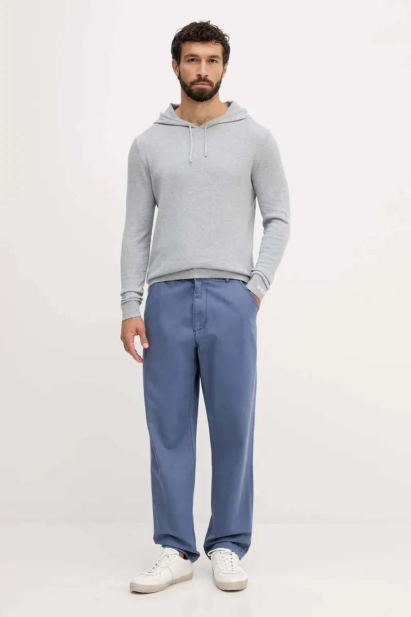 pantaloni in cotone uomo colore blu 4QHDUF05N miniatura 2