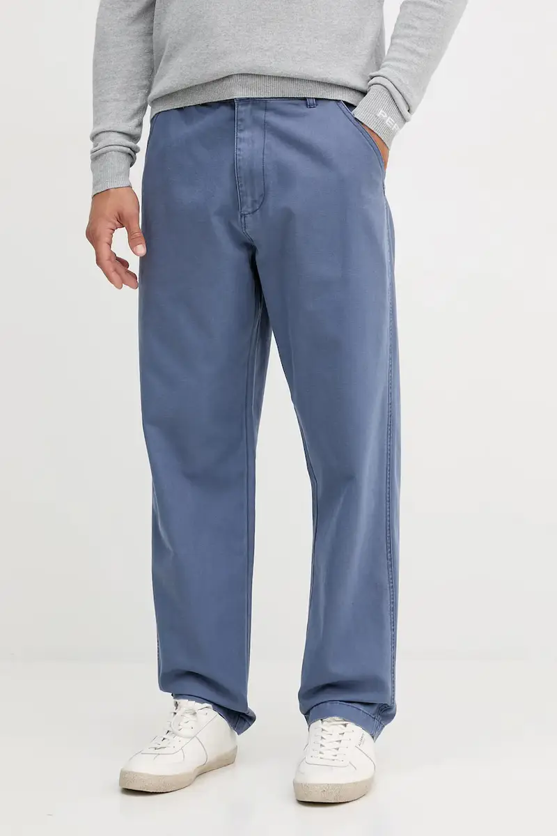 pantaloni in cotone uomo colore blu 4QHDUF05N