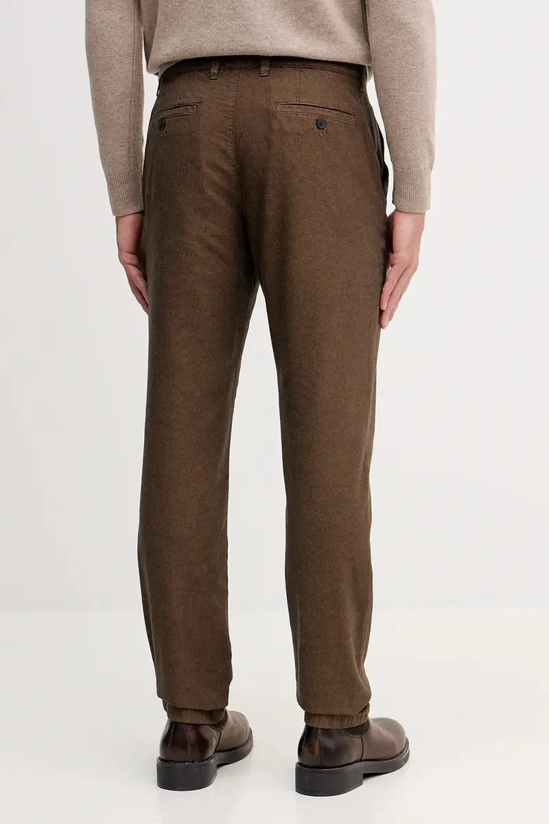 pantaloni in cotone uomo colore marrone 49L6UF05Z miniatura 3