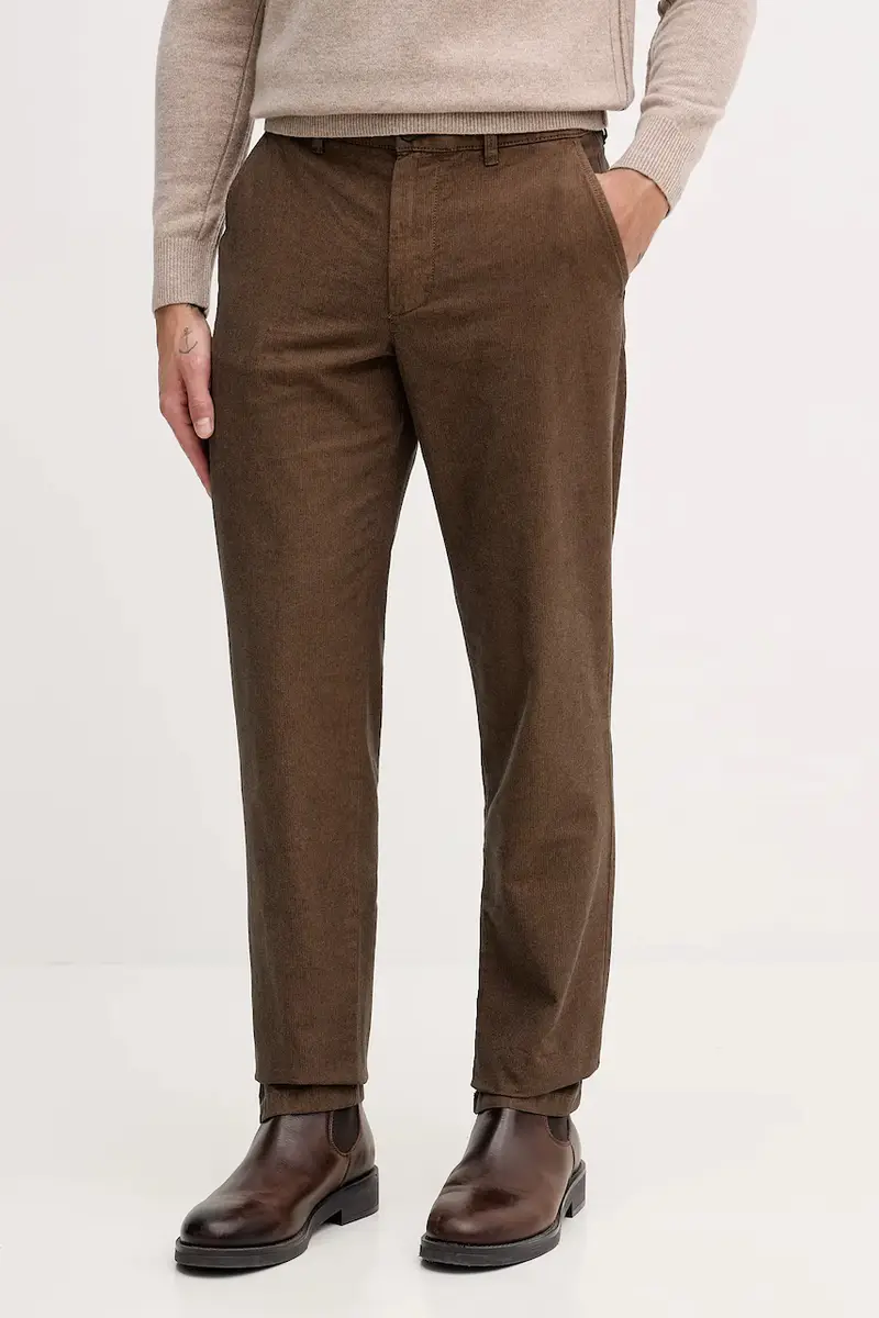 pantaloni in cotone uomo colore marrone 49L6UF05Z