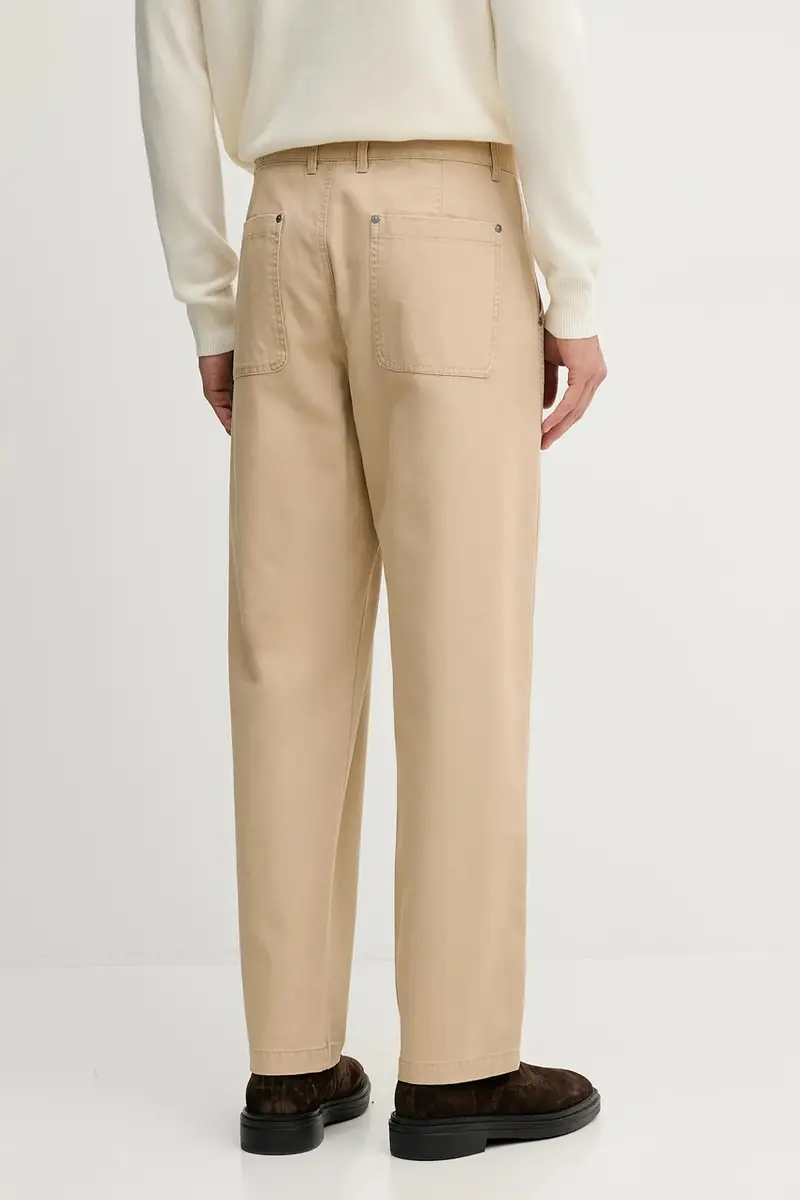 pantaloni in cotone uomo colore marrone 4QHDUF05N miniatura 3