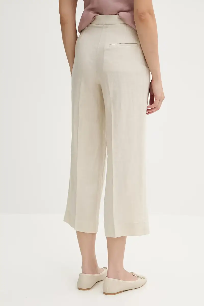 pantaloni in lino donna colore beige 4AGHDF08M miniatura 3