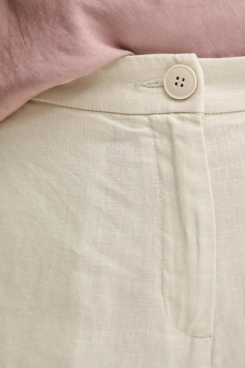 pantaloni in lino donna colore beige 4AGHDF08M miniatura 4