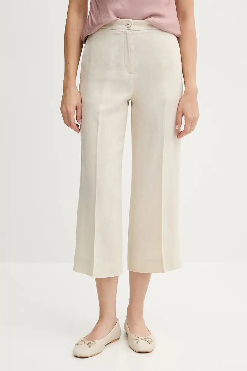 pantaloni in lino donna colore beige 4AGHDF08M