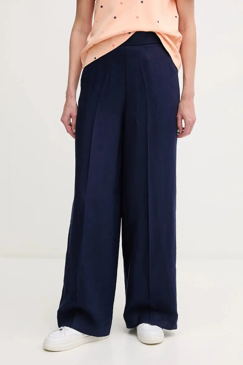 pantaloni in lino donna colore blu navy 4AGHDF08K