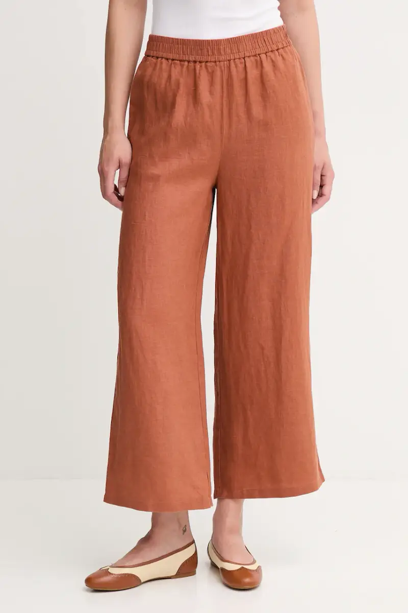 pantaloni in lino donna colore marrone 4AGHDF09G Arancione