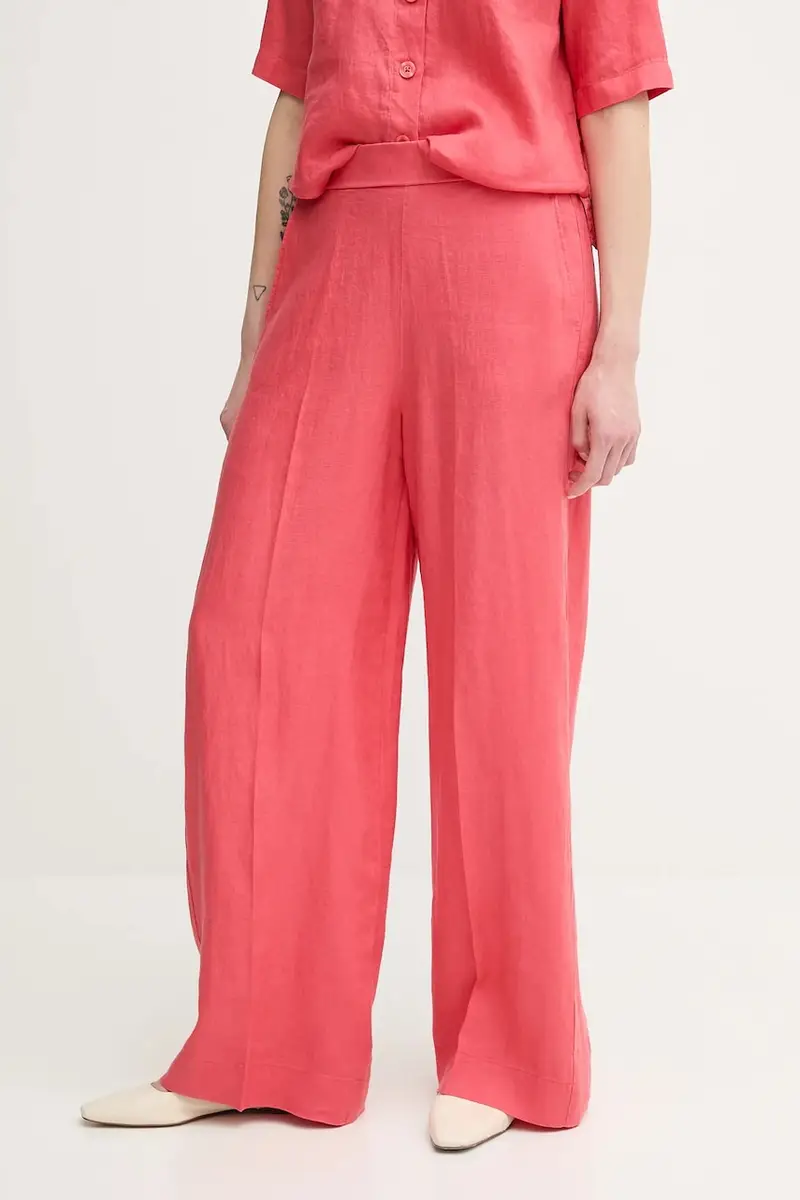 pantaloni in lino donna colore rosso 4AGHDF08K