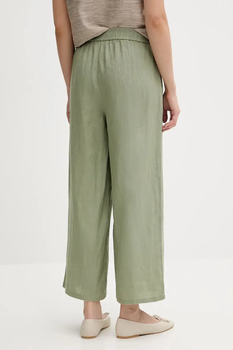 pantaloni in lino donna colore verde 4AGHDF09G miniatura 3