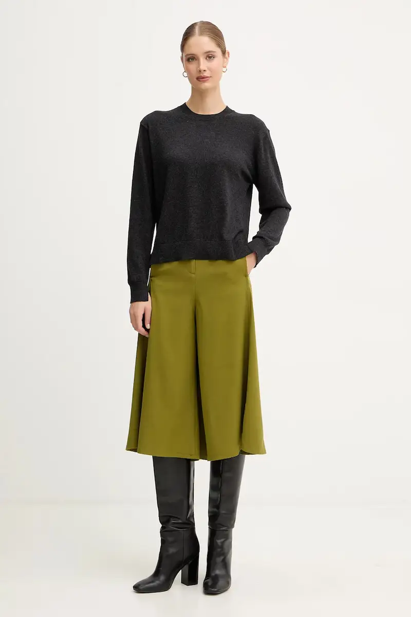 pantaloni in misto lana donna colore verde 4YVXDF0A9 miniatura 2