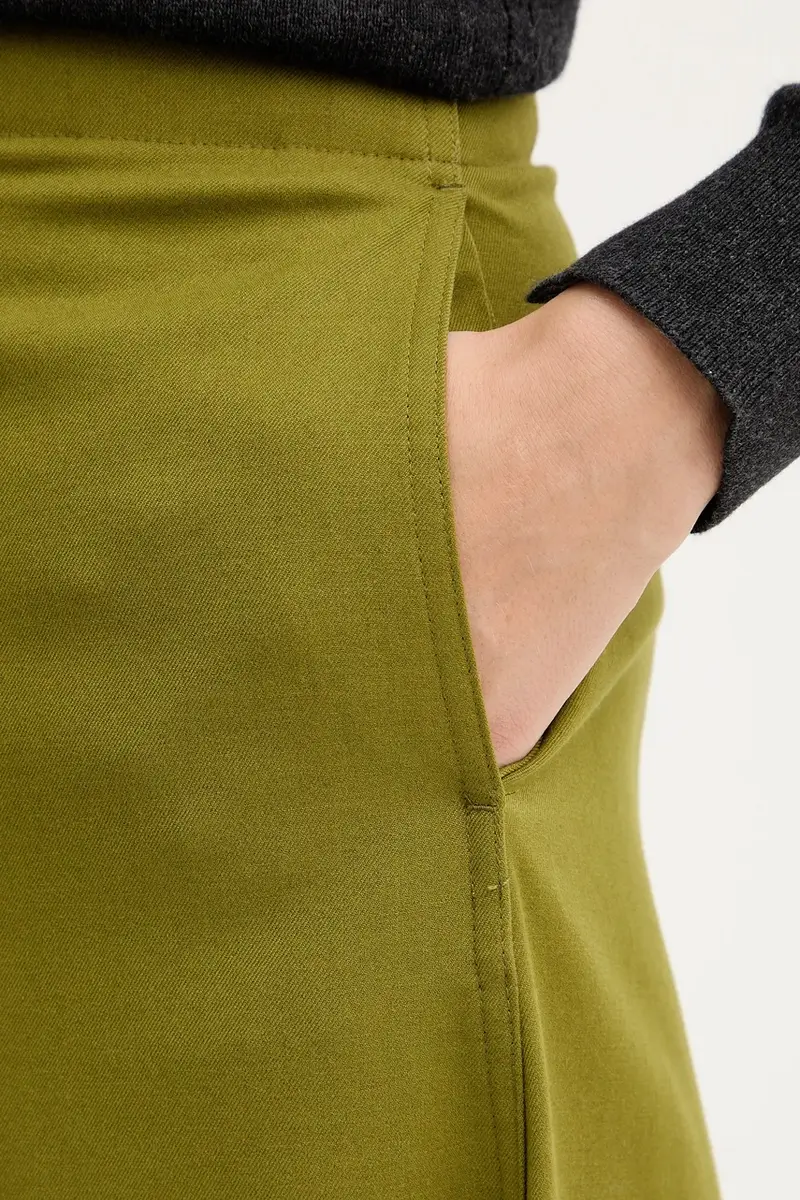 pantaloni in misto lana donna colore verde 4YVXDF0A9 miniatura 4