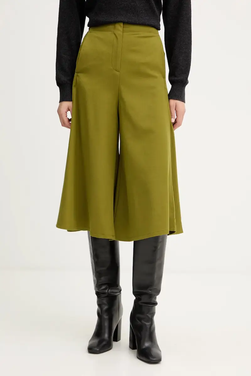 pantaloni in misto lana donna colore verde 4YVXDF0A9