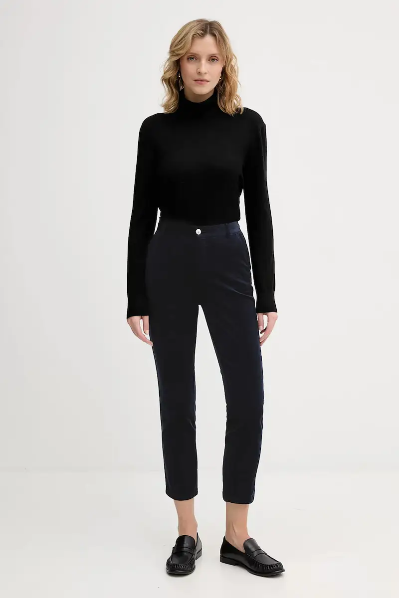 pantaloni in velluto a coste Blu navy miniatura 2