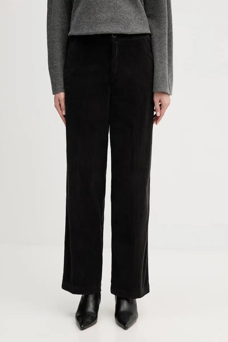 pantaloni in velluto a coste colore nero 4HA2DF07I