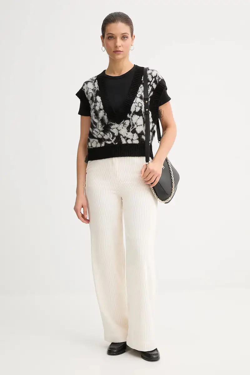 pantaloni in velluto a coste donna colore beige 4Q5GDF0AI miniatura 2