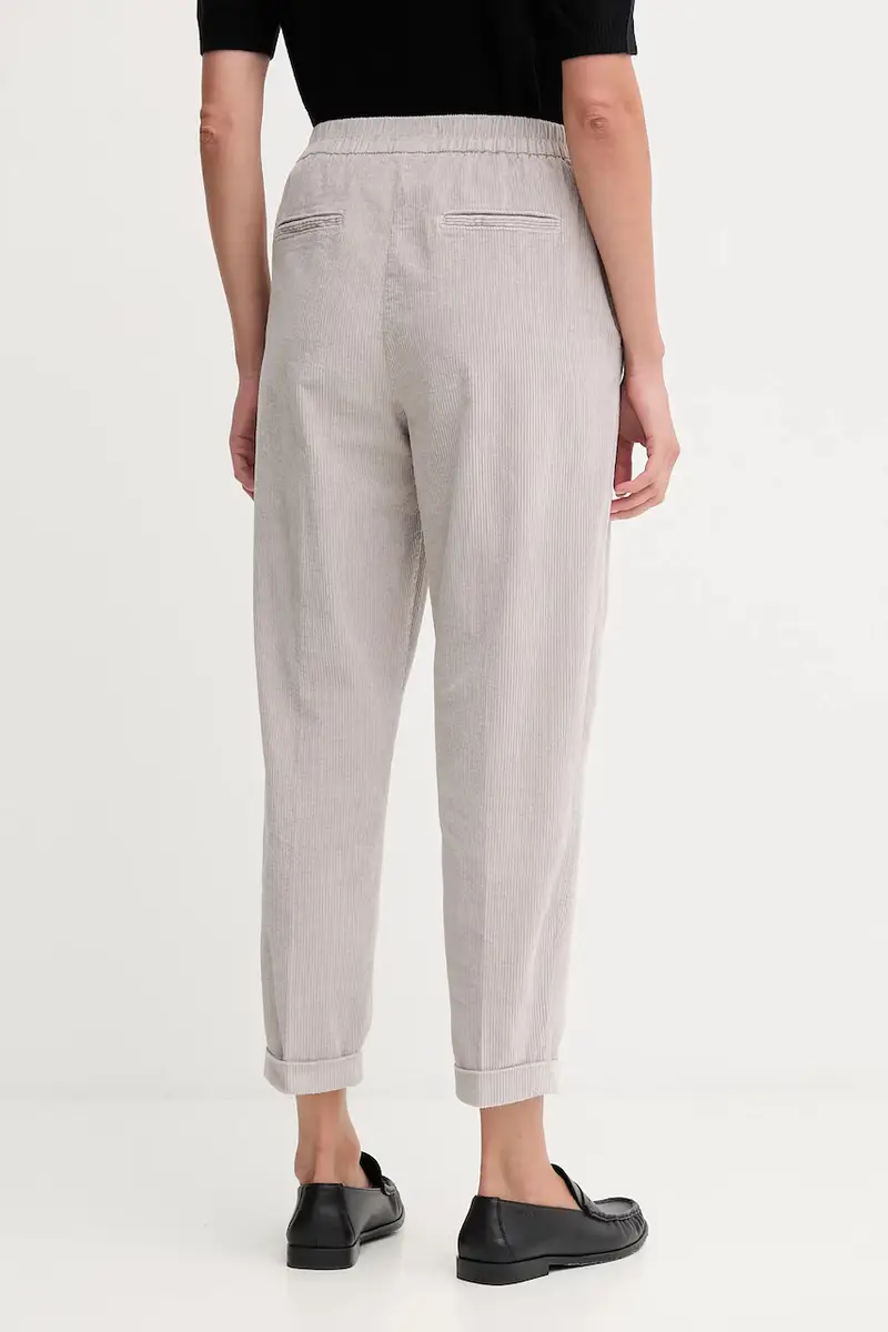 pantaloni in velluto a coste donna colore grigio 4HA2556K4 miniatura 3
