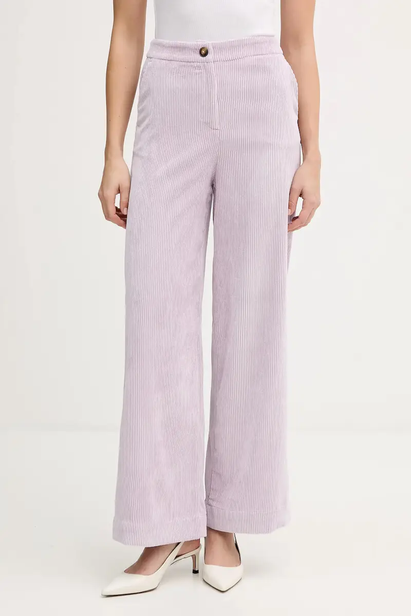 pantaloni in velluto a coste donna colore violetto 4Q5GDF0AI