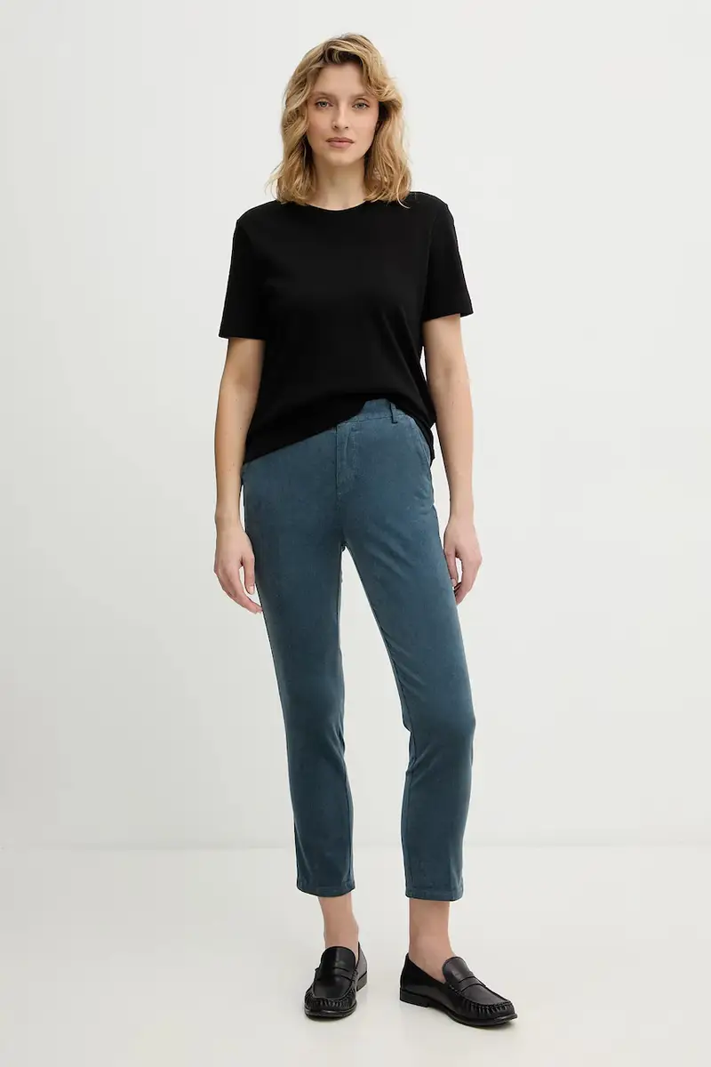 pantaloni in velluto a coste Turchese miniatura 2