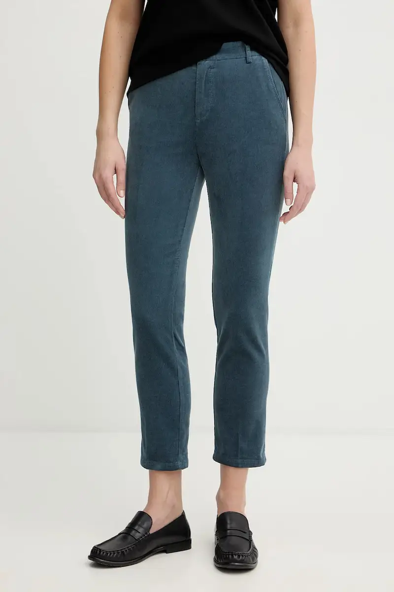 pantaloni in velluto a coste Turchese