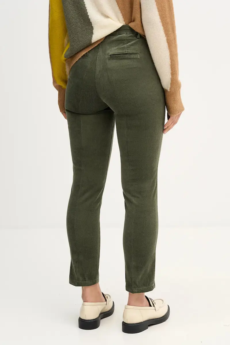 pantaloni in velluto a coste Verde miniatura 3