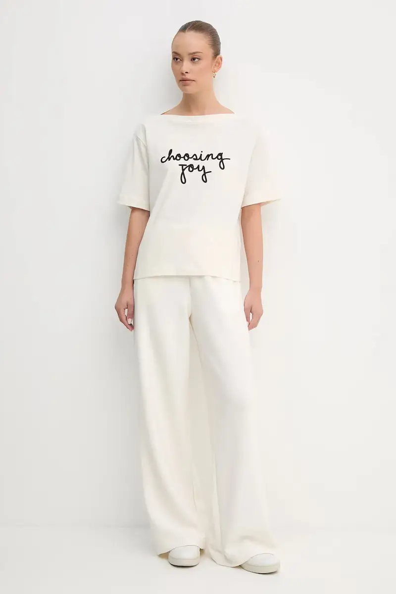 pantaloni tuta colore beige 3QAFDF01D miniatura 2