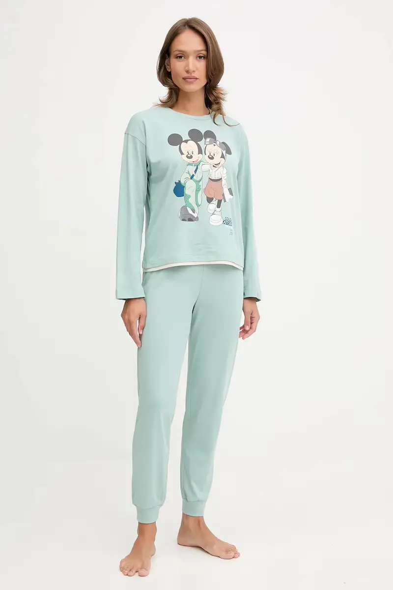 pigiama in lana donna colore turchese 30963P049