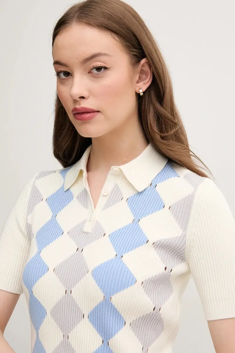 United Colors of Benetton Polo Donna Beige 3666997 miniatura 4