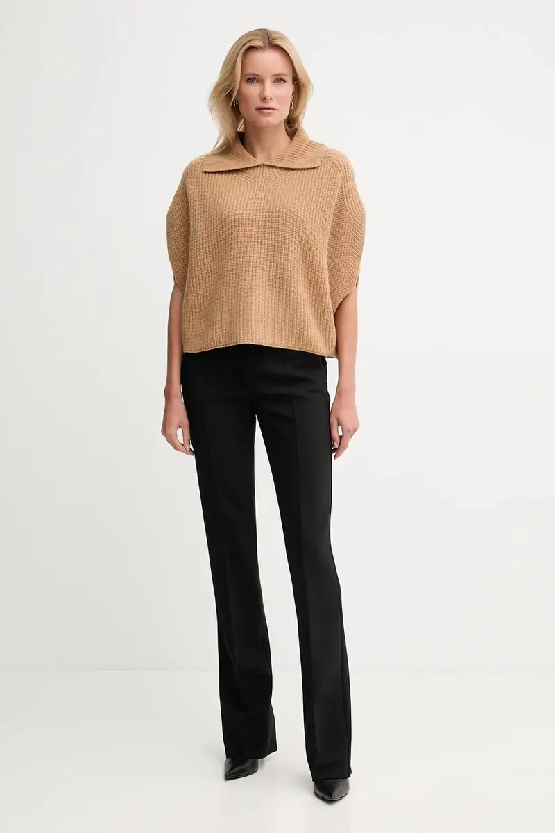 poncho con lana colore verde 1344DU01K miniatura 2