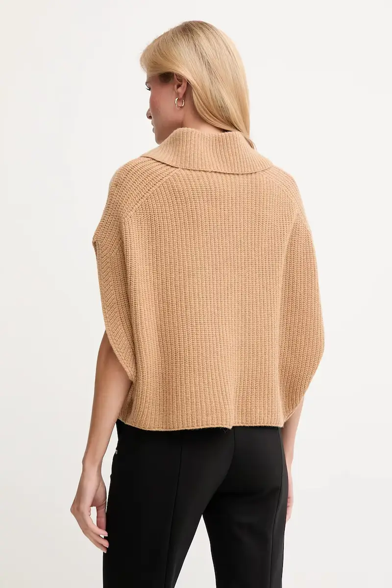 poncho con lana colore verde 1344DU01K miniatura 3