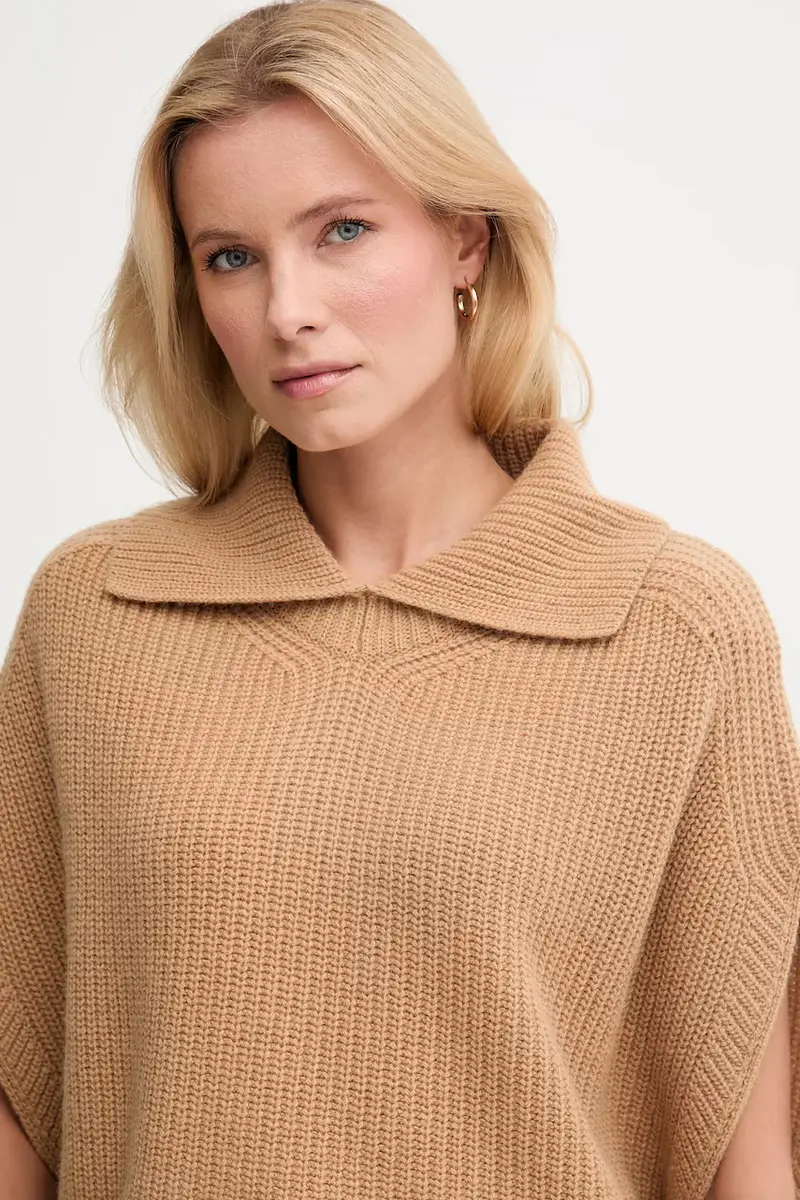 poncho con lana colore verde 1344DU01K miniatura 4