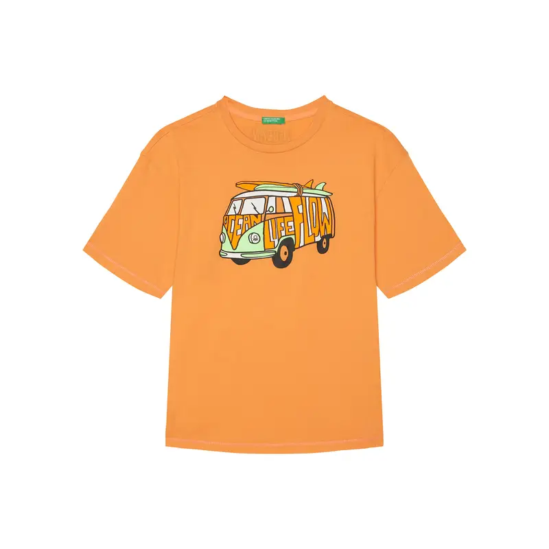 United Colors of Benetton T-shirt Arancione 3221383
