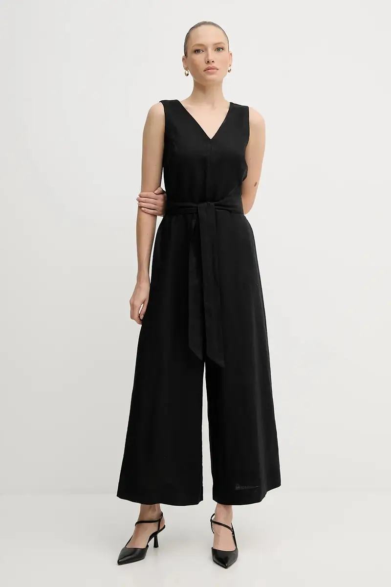 tuta di lino colore nero 4AGHDT00E miniatura 2