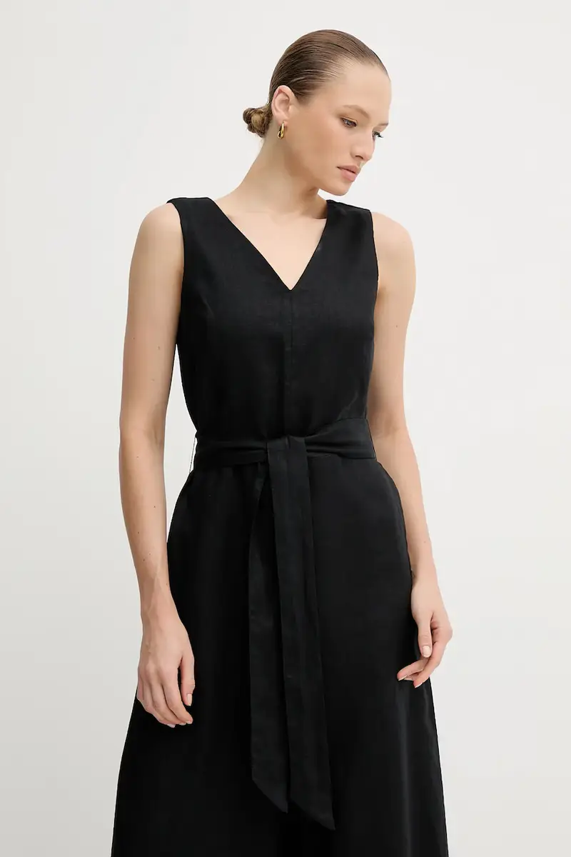 tuta di lino colore nero 4AGHDT00E miniatura 4