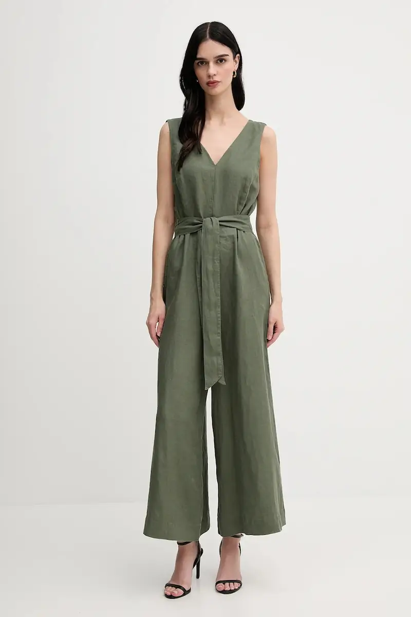 tuta di lino colore verde 4AGHDT00E