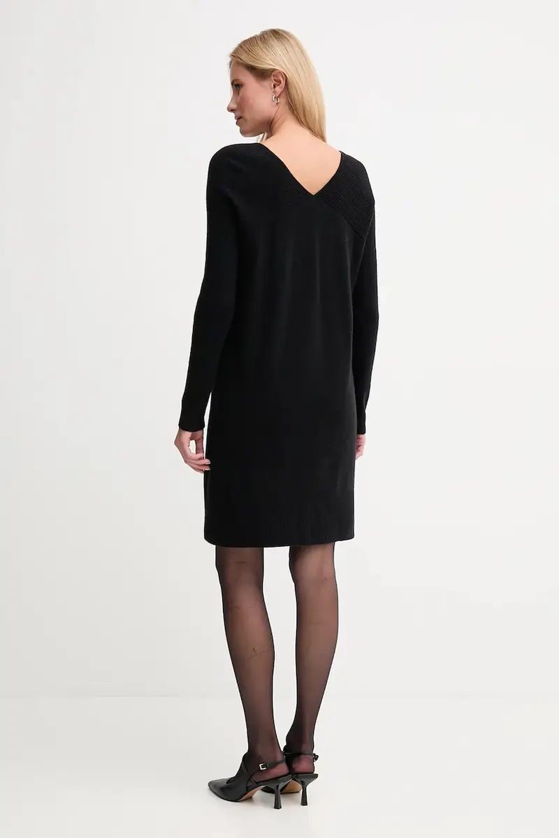 vestito con lana colore nero 1044DV02C miniatura 3