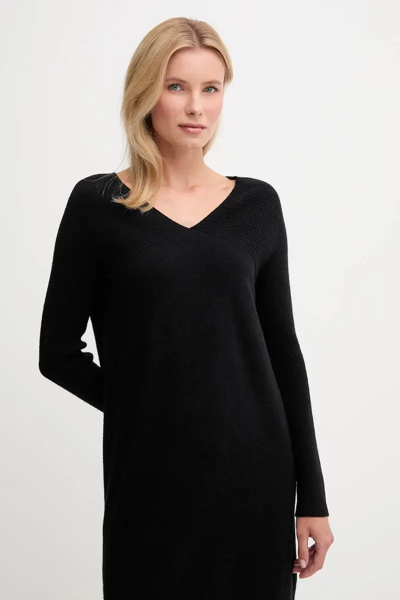 vestito con lana colore nero 1044DV02C miniatura 4