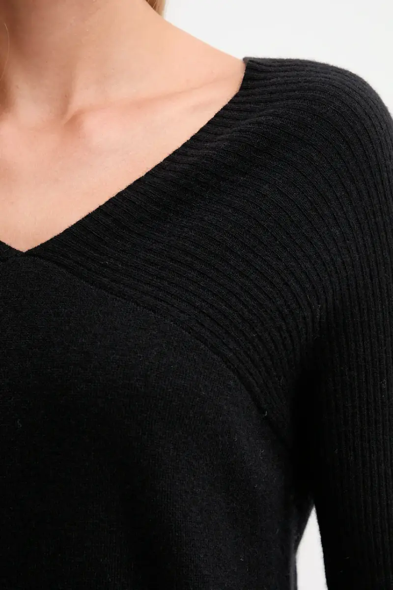 vestito con lana colore nero 1044DV02C miniatura 5