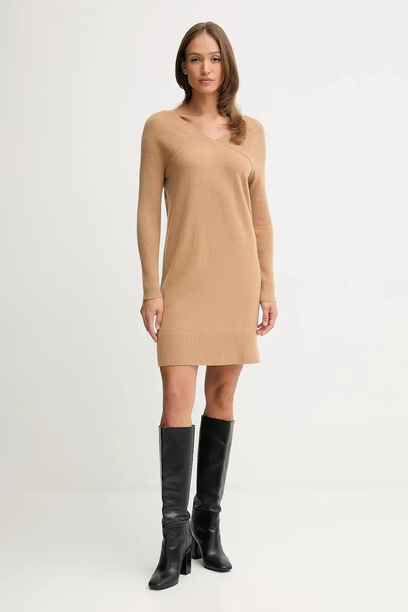 vestito con lana colore verde 1044DV02C miniatura 2