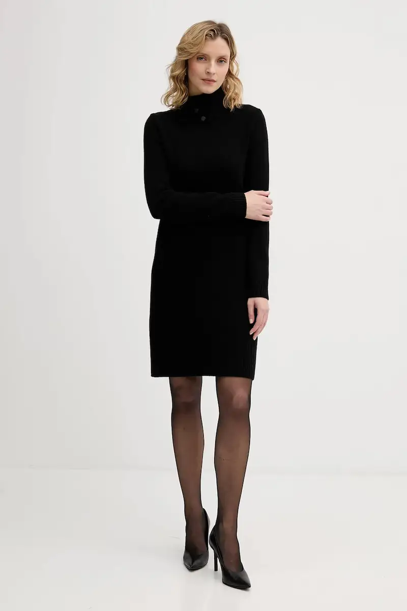 vestito con lana Nero miniatura 2