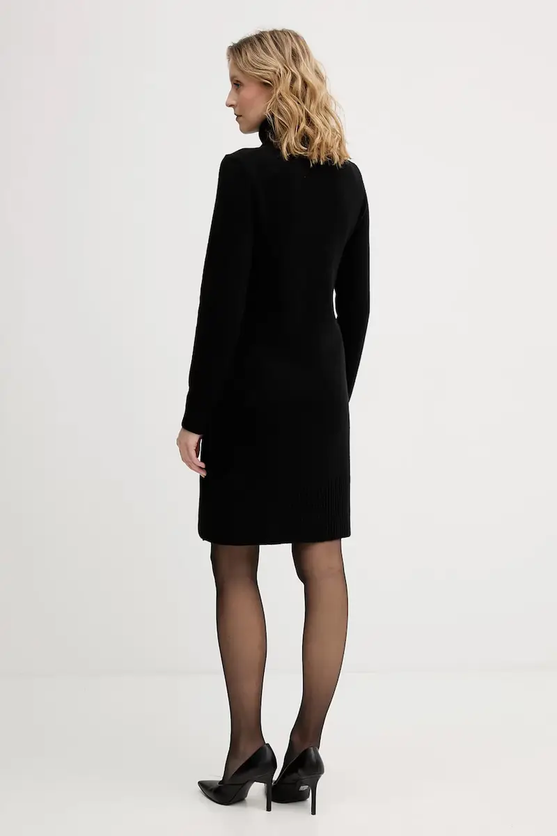 vestito con lana Nero miniatura 3